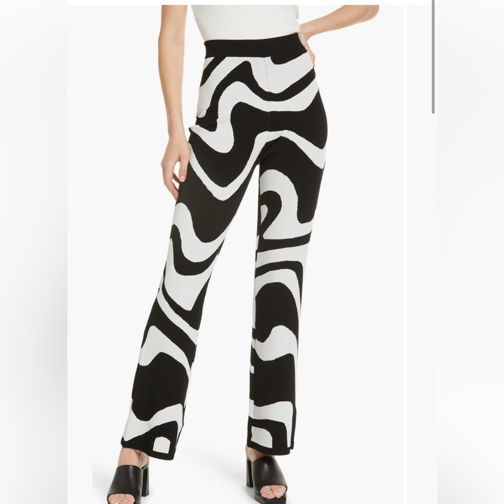 Abstract Jacquard Knit Pull-On Pants